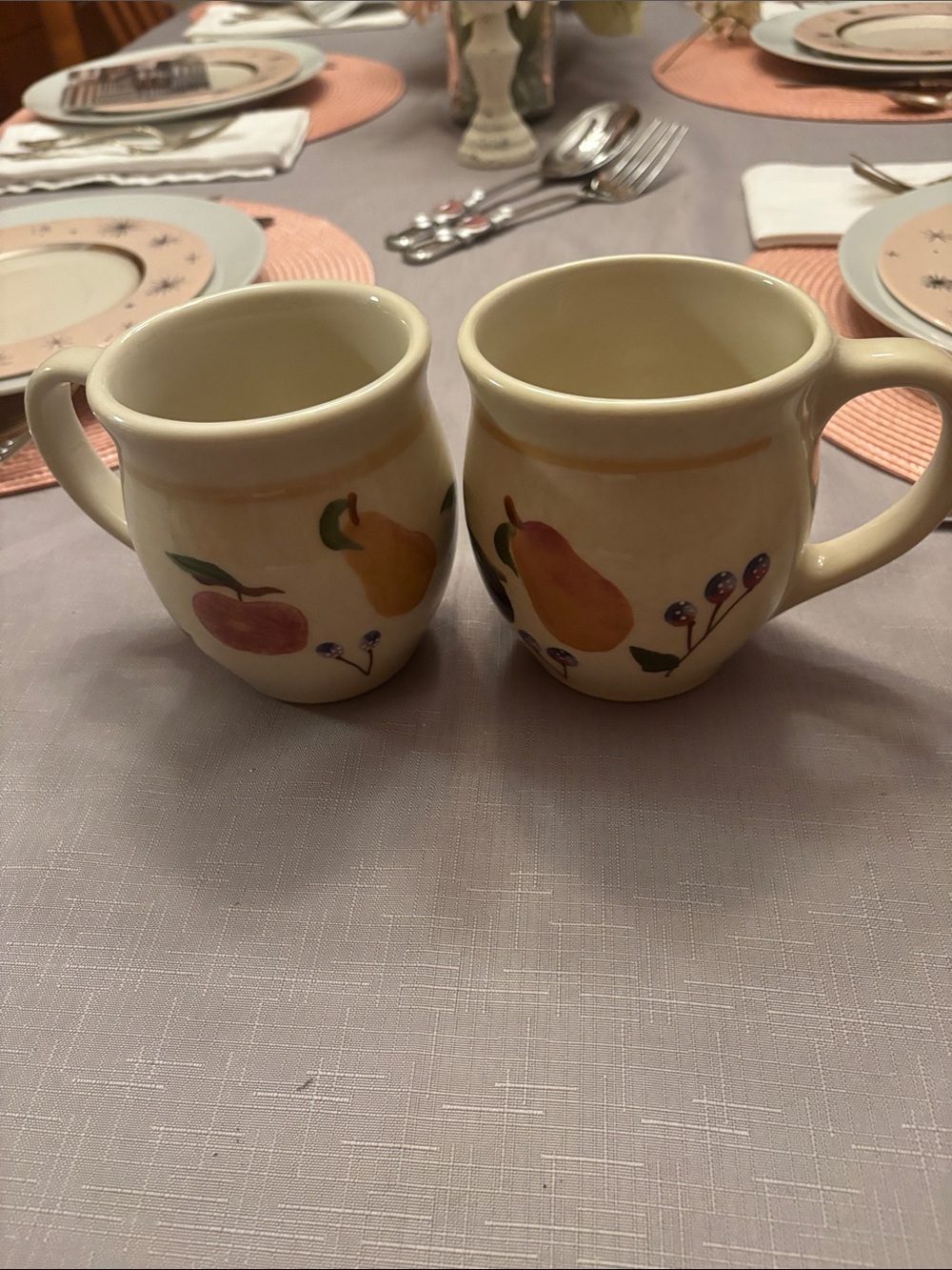 Longaberger Fruit Medley Mugs. Set of 4.